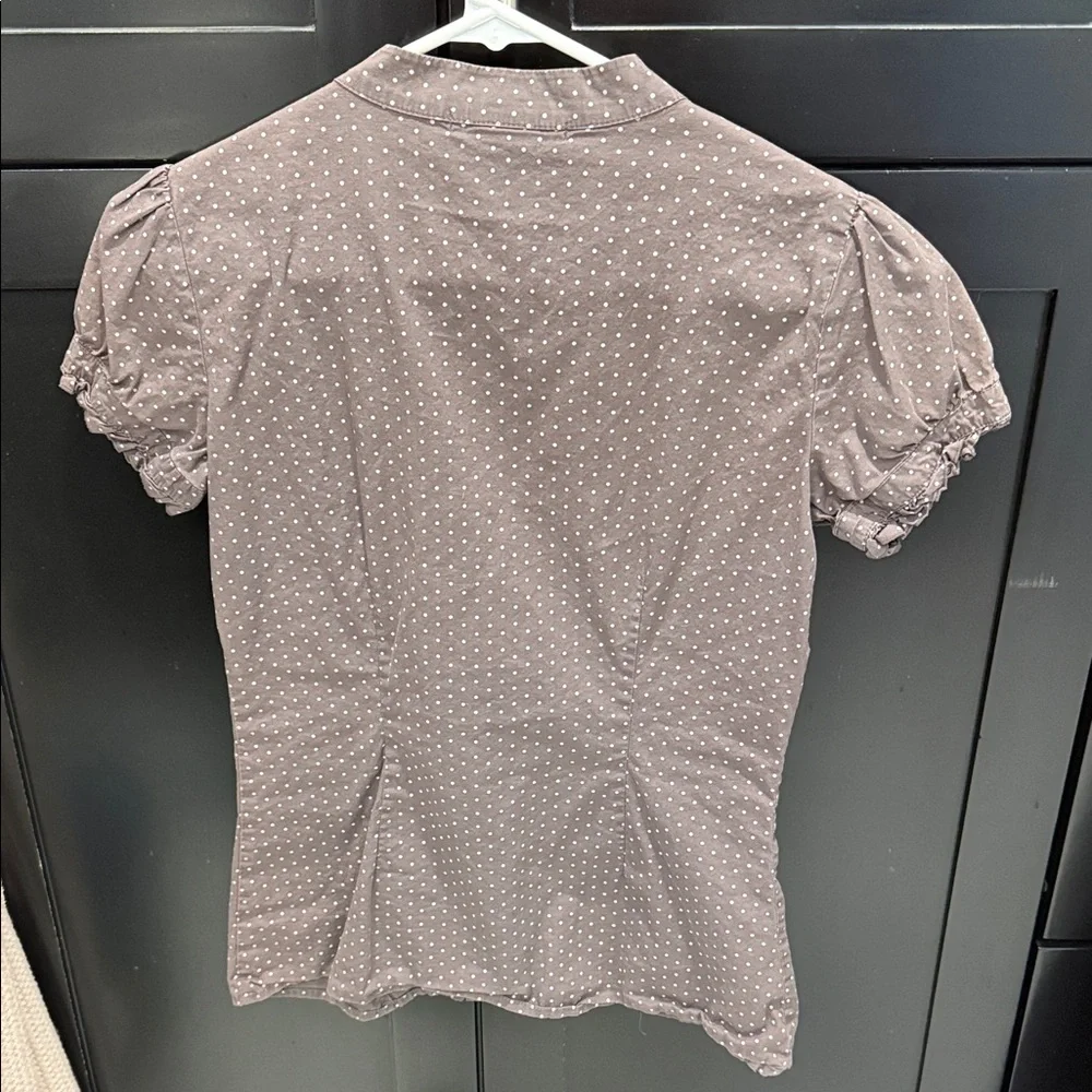 Brown Polka Dot Blouse - Picture 3 of 3